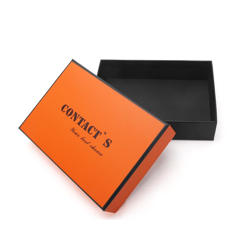 CONTACT'S Original Paper Box For Men Wallets Box Rectangle Shaped Protection Boxes Brand Package