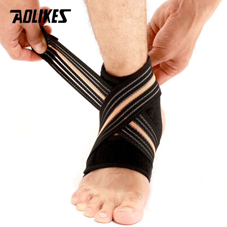 AOLIKES 1PCS Sport Breathable Ankle Brace Protector Adjustable Ankle Support Pad Protection Elastic Brace Guard Support Football