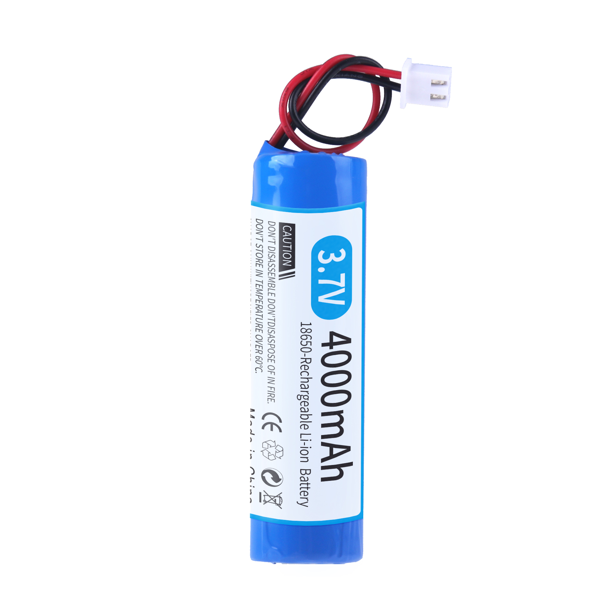 3.7V lithium ion rechargeable battery 4000MAH 18650 with replacement socket emergency lighting xh2.54 line for Bluetooth 4.2V