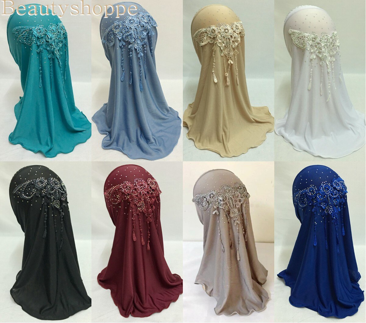 Hijab pour filles musulmanes avec perceuse lumineuse, écharpe islamique châle, magnifique, pour filles de 3 à 8 ans
