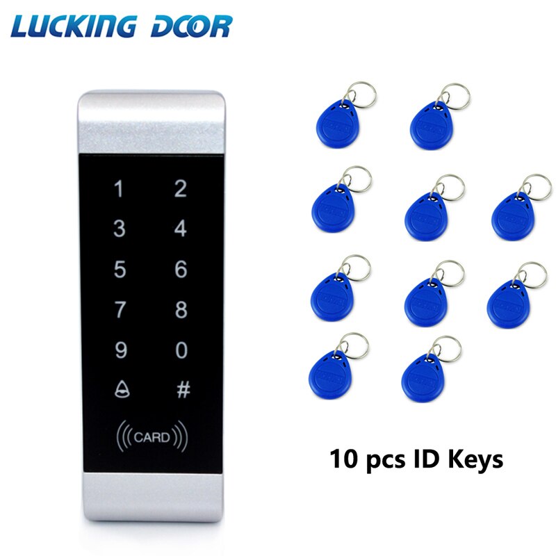 125khz RFID access control Standalone Access Control keypad reader Narrow Snall Size Door Frame Touch Keypad w/ Backlight: ID AC 10 key