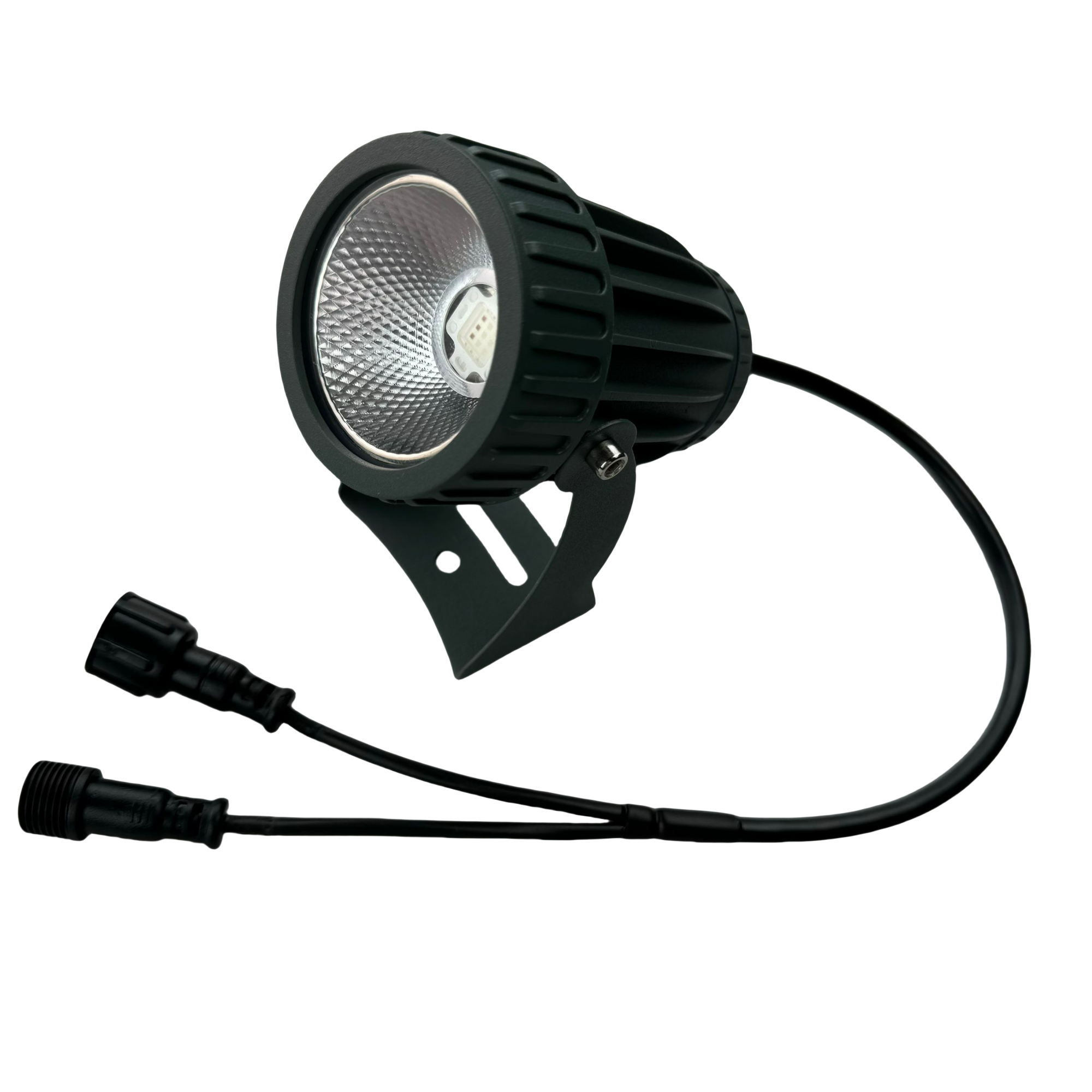 10w rgb/rgbw  dc12v ws2811- rgb/ucs 2904- rgbw (3000k)  led-piksel-spotlight adresserbar 40- graders lysstråle  ip67 3- pins inn og ut