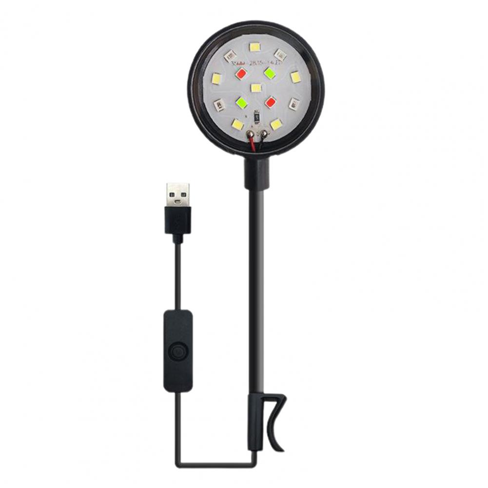 Luces para pecera, luz LED para acuario, 360 grados, ajustable, plástico, lámpara Universal impermeable para peceras con Clip de tubo: Rojo
