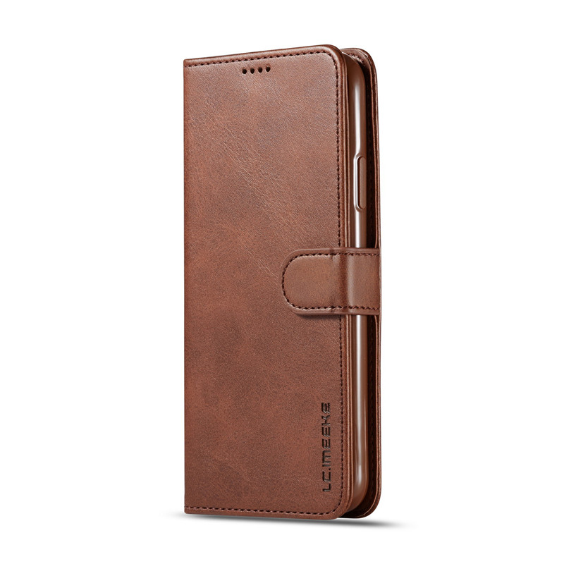 For Coque Samsung Galaxy J6 Case Leather Wallet Flip Cover Samsung J6 Phone Case For Samsung Galaxy J6 Plus Case: Galaxy J6 Plus / Auburn