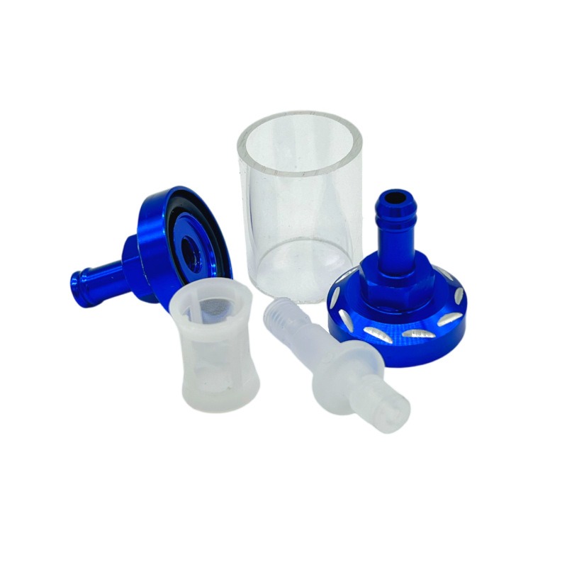 8mm CNC Aluminum Alloy Glass Gas Fuel Gasoline Oil Filter Moto for Dirt Pit Bike 125/140/150/160cc CRF70 90 110 TTR100 110 KLX65