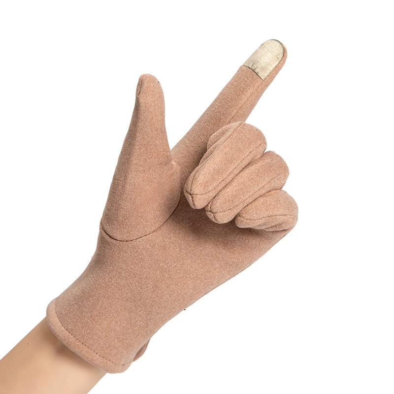 Paire de gants en daim épais pour femme, Double couche, fourrure, , mignon, oreilles de lapin, à la , pour l&#39;extérieur, hiver