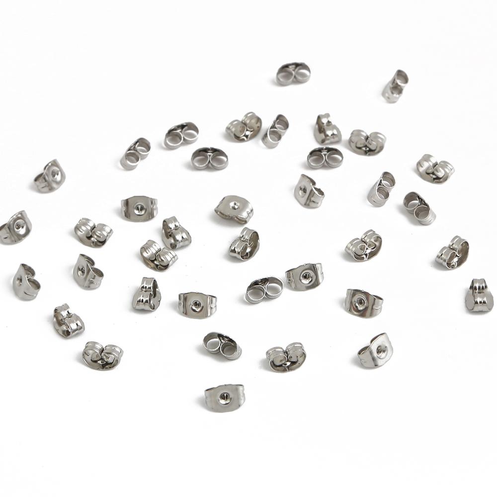100/200pcs Stainless Steel Blank Earring Stud Base Pins Earrings Earplug For DIY Jewelry Making Accessories Supplie
