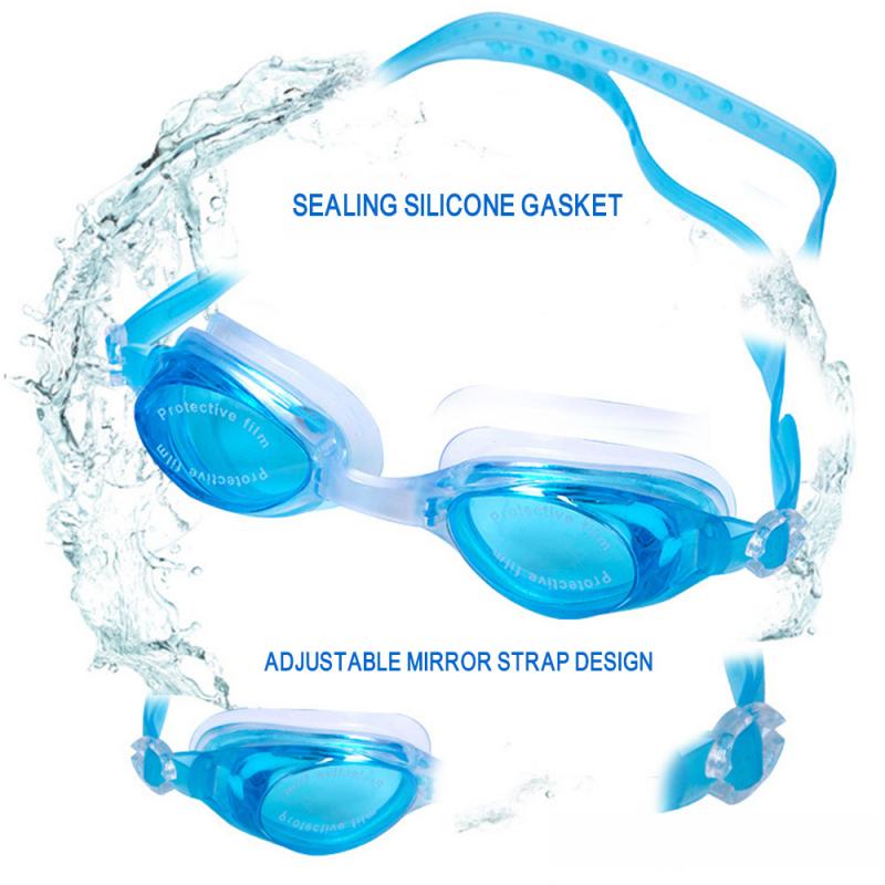 Platte Licht Zwembril Pc Lens Waterdichte Zwemmen Bril Voor Volwassen Mannen Vrouwen Verstelbare Zwemmen Bril Siliconen Brillen
