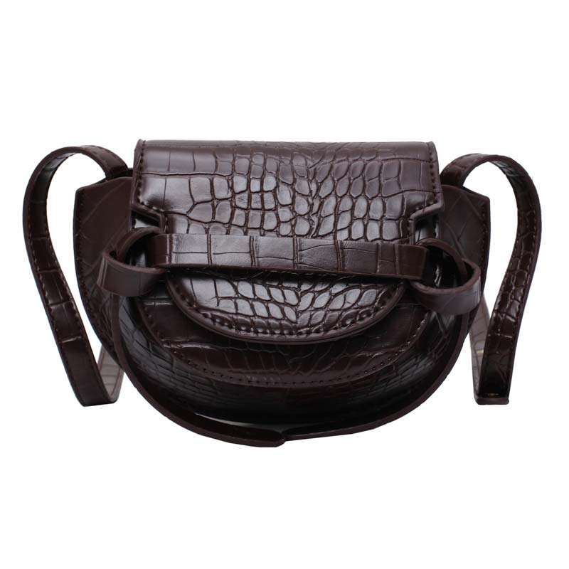 Bolso de lujo de para mujer, bandolera de hombro Retro de piel sintética con patrón de cocodrilo, bolsos cruzados, novedad de: Chocolate