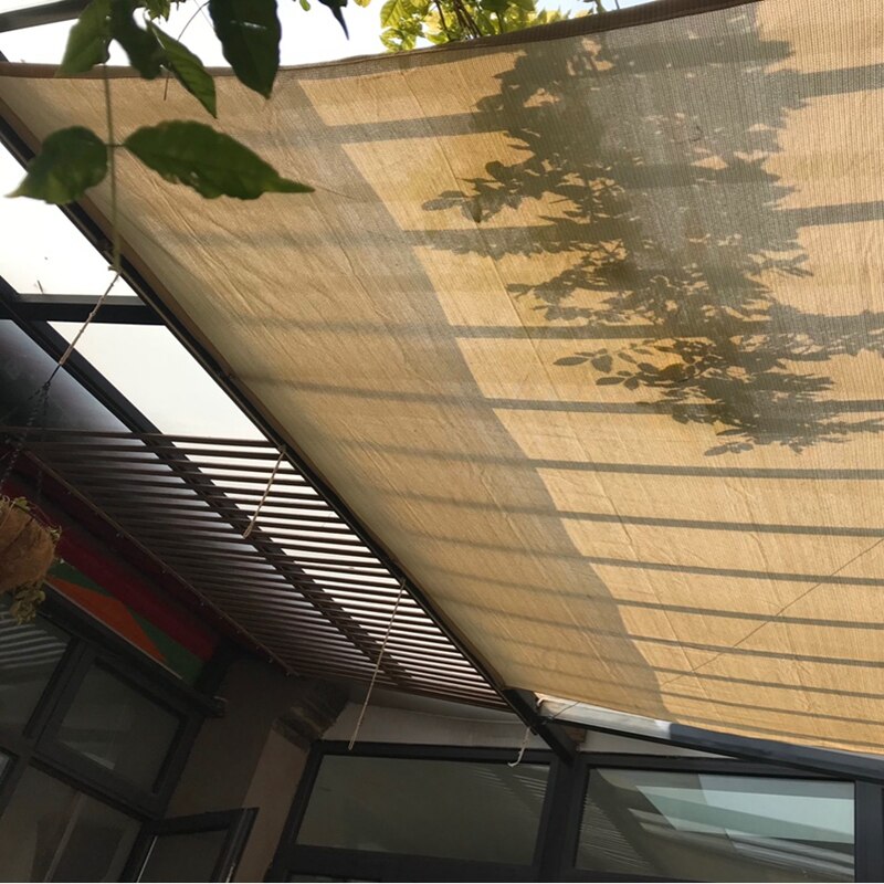 Golden Hemp Sun Shade Net 90% Shading Rate Sun Room Heat Insulation Sunscreen Net Balcony Plants Succulents Sun Shelter