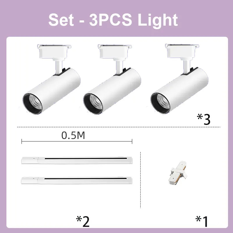 Led Track Light 30W Set Spotlight 220V Rail Lighting Indoor for Home Living Room Clothing Store Bedroom Ceiling Lights Fixture: dark green / black