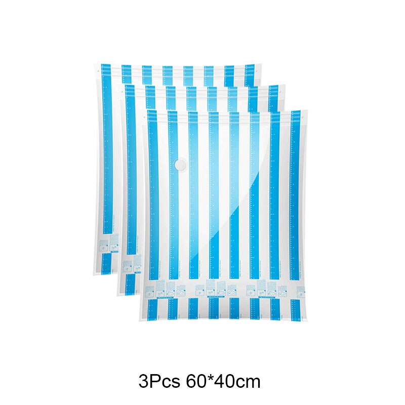 Vakuum Lagerung Taschen für Kleidung Decken Kissen Raum Sparer Größe extra Starke Vakuum Verpackung 60x40cm 70x50cm 80x60cm 100x80cm: 3Stck 60X40CM