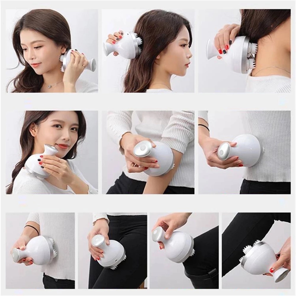Masseur de tête électrique 3D sans fil, masseur de cuir chevelu, imperméable, Massage corporel, soins de santé, épaule, cou, pétrissage des tissus profonds