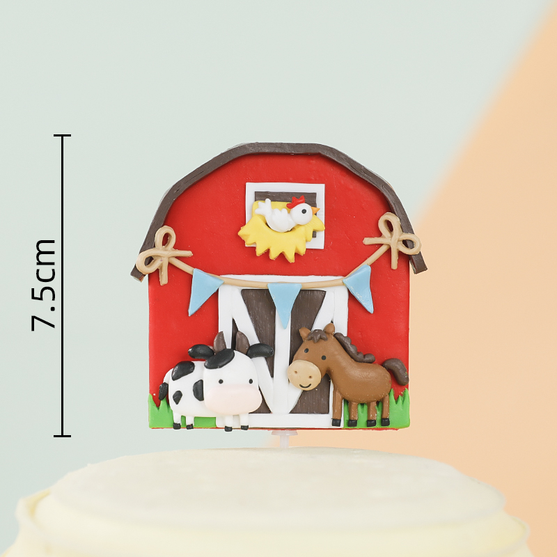 Boerderij Cake Topper Dier Koe Paard Cartoon Verjaardagsfeestje Baby Decoratie Kinderen Zonnebloem Serie Gelukkig Douche Bakken Taart