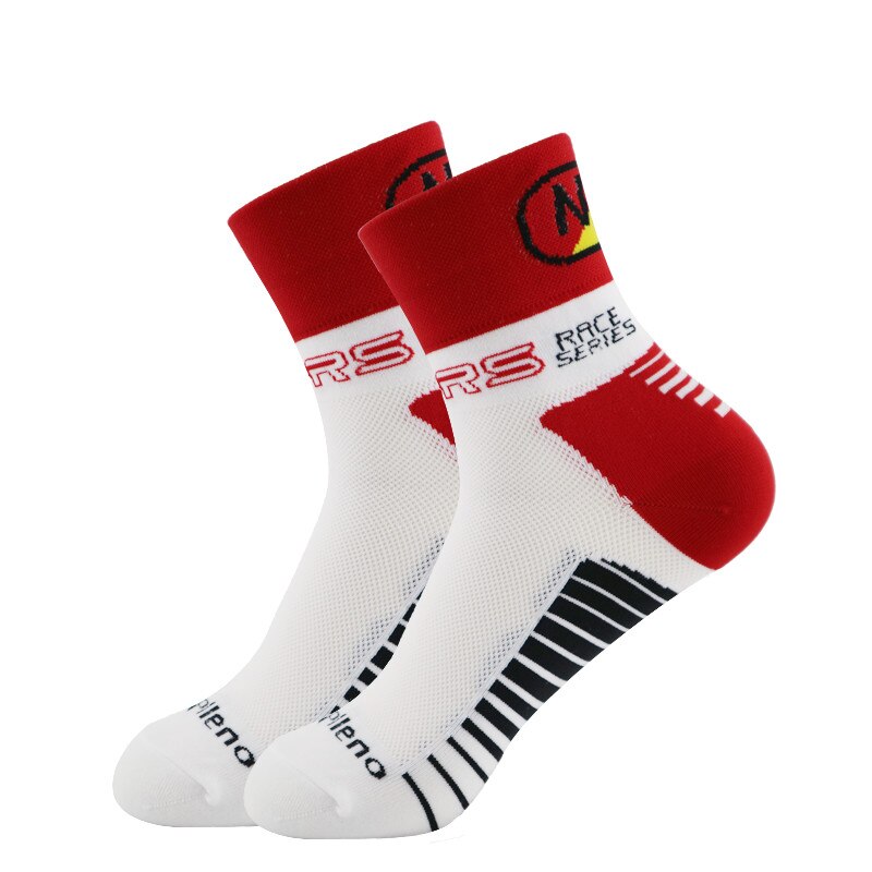 Mężczyźni i kobiety kolarstwo koszykówka bieganie pończochy sporty outdoorowe letnie wędrówki tenis antypoślizgowe odporne na zużycie skarpety z dezodorantem: Red
