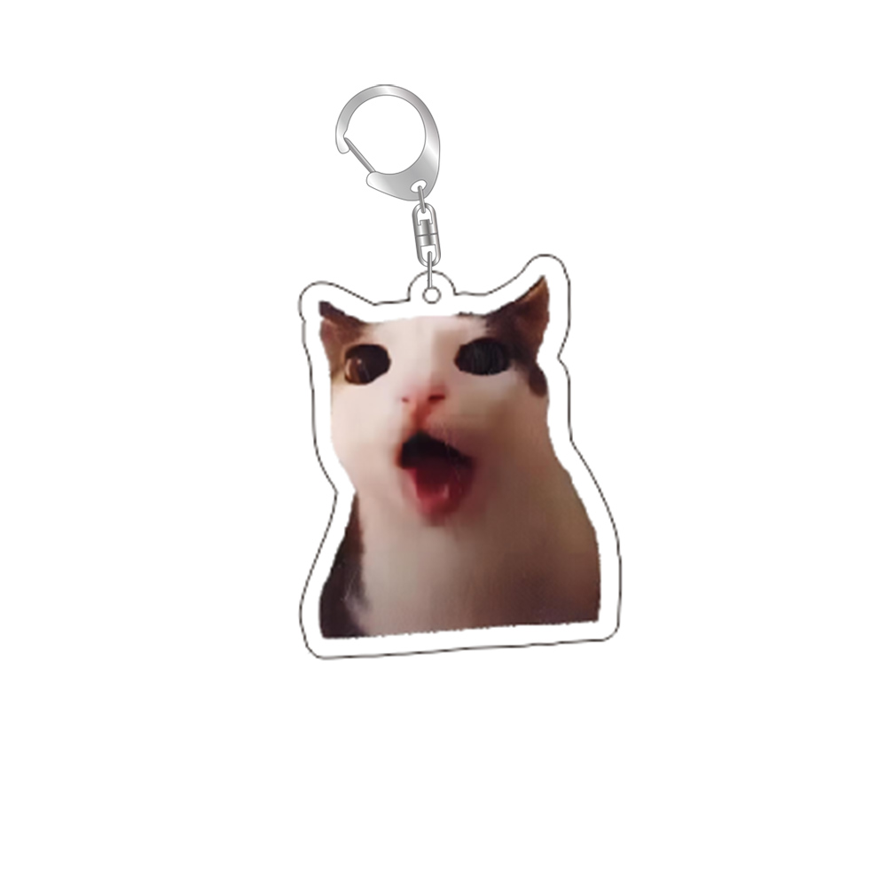 gato meme série chaveiro estudante saco cordão feminino saco pingente chaveiro coisas bonitos barato para melhores amigos: Morado