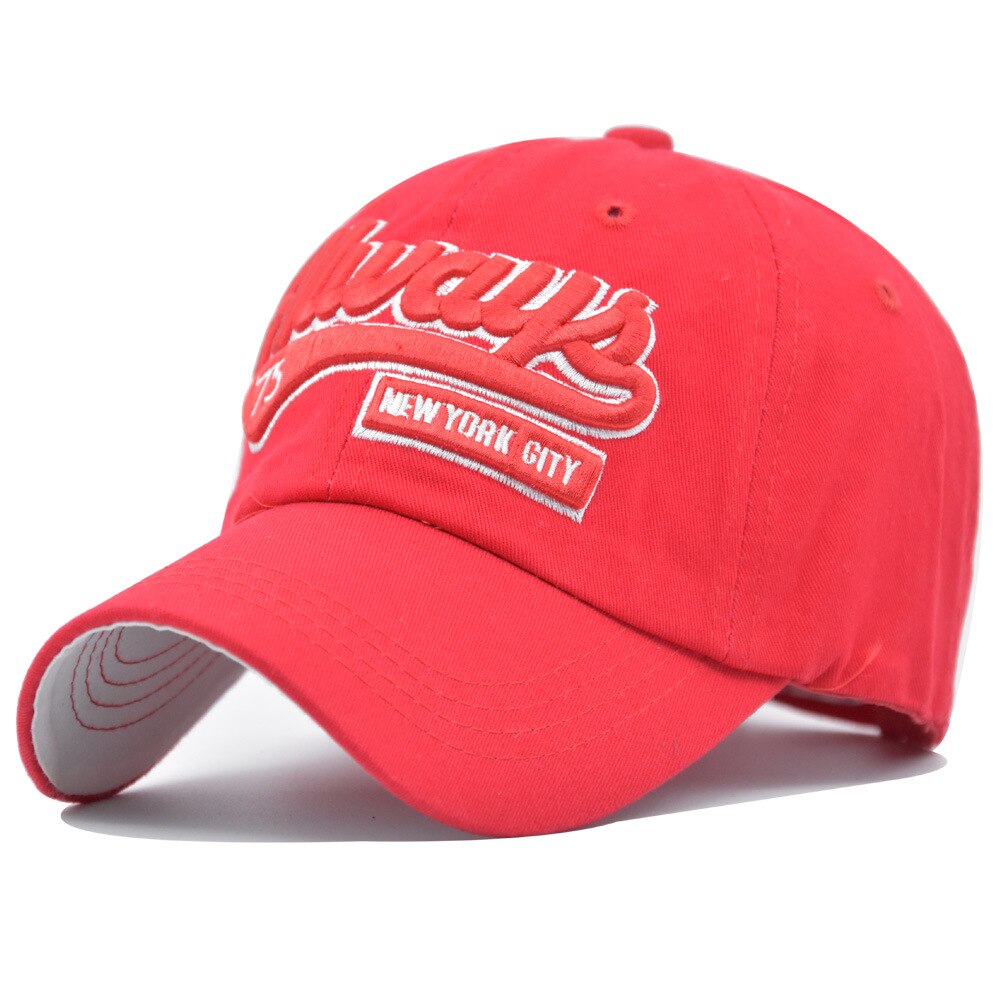 75 brev far hat bomuld broderi baseball cap mænd og kvinder elskere hat snapback sol hat peak cap afslappede hatte: Rød