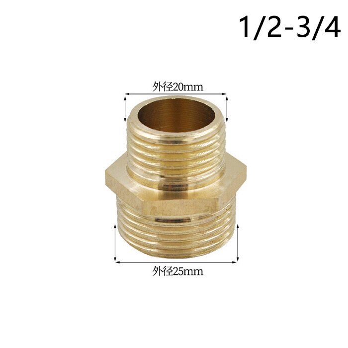 Brass Pipe Hex Nipple Fitting Quick Coupler Adapter 1/8 1/4 3/8 1/2 3/4 1 BSP Male to Male Thread Water Oil Gas Connector: 4-6