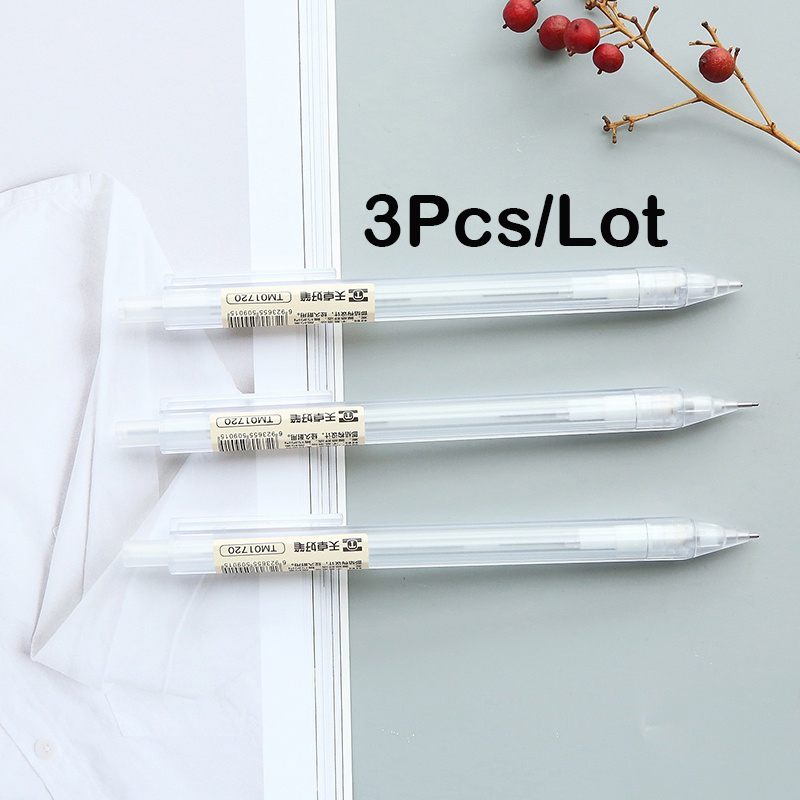 3Pcs/Lot 0.5mm/0.7mm School Transparent Simple Bendy Automatic Pencil Sketch Modeling Student Stationery Lead Drawing