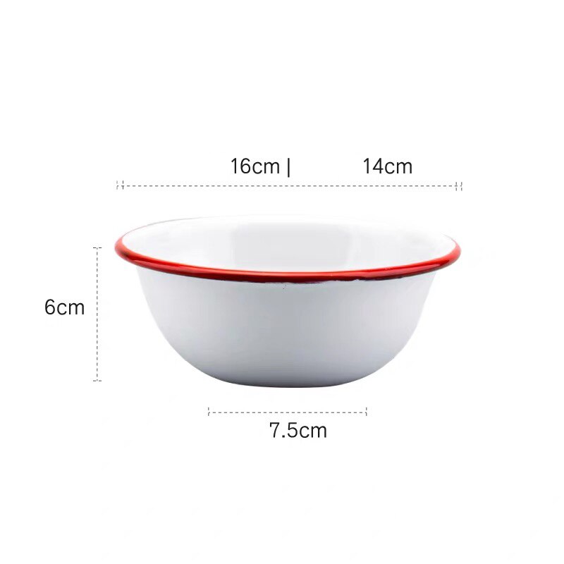 Japanese Ceramic Red and Blue Edge Enamel Bowl Household Large Rice Bowl Soup Noodle Dessert Bowl Kitchen Tableware: 700ml Red