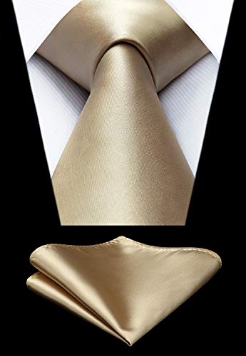 Heren Das Stropdas Set Solid Stropdassen Voor Man Zakdoek Party Voor Mannen Trouwjurk Accessoires: Khaki