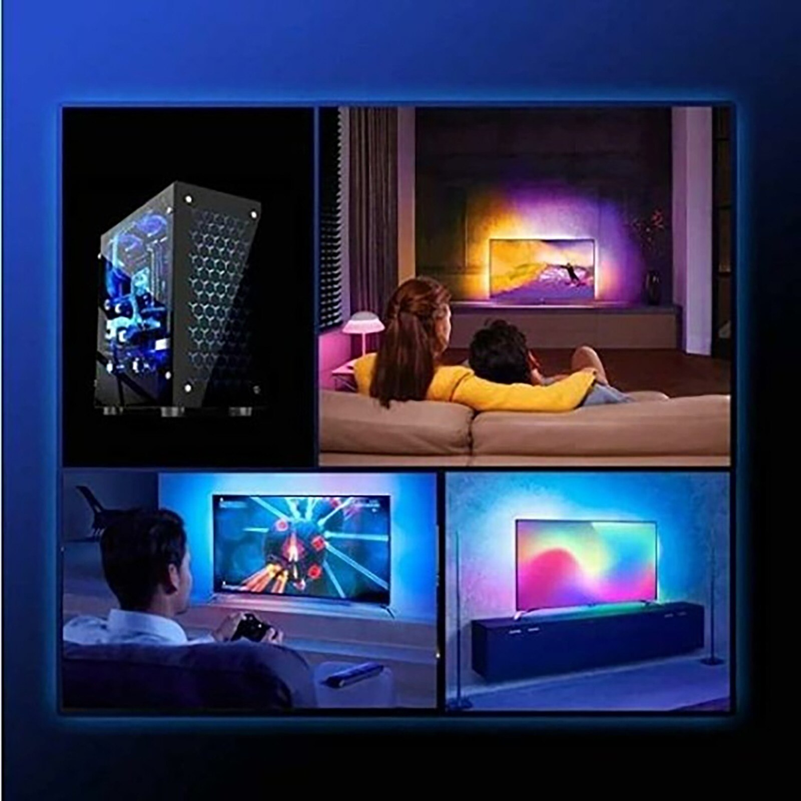 Banderole de rétroéclairage Led 40 #, avec barre de lumière à changement synchrone, rétro-éclairage pour la décoration de la maison