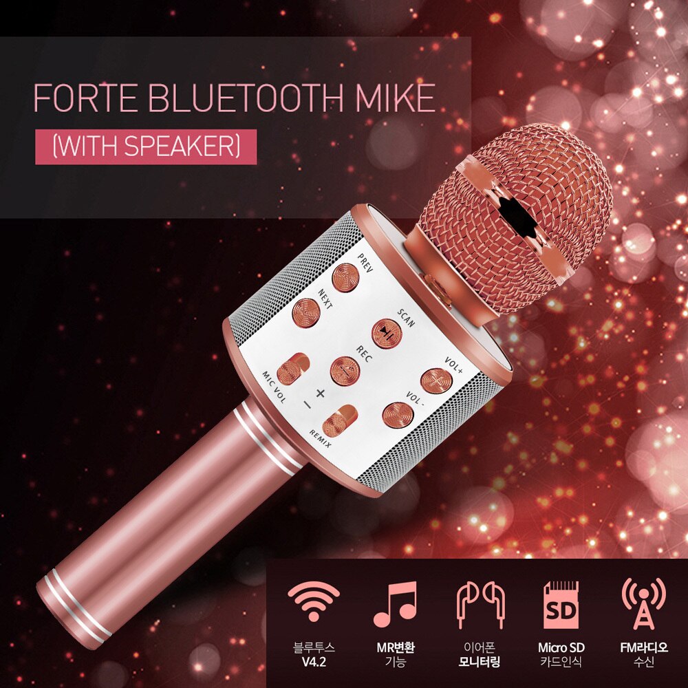 WS858 Bluetooth Karaoke Wireless Microphone Portable Karaoke Machine Handheld Mic Speaker Home Party SING For Kids Toys YouTuber