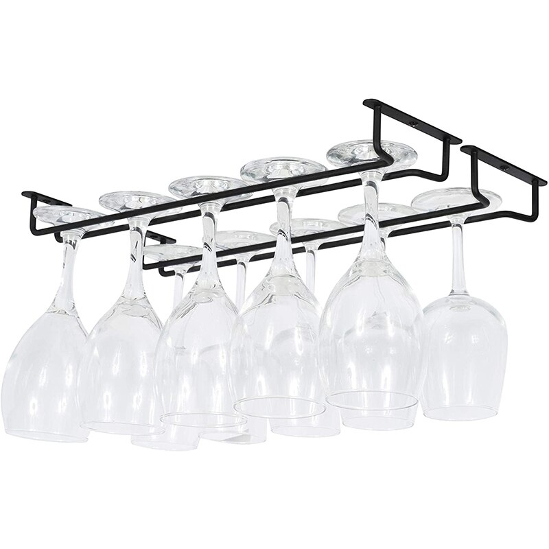 Large Glass Rack Large Stemware Wine Glass Hanger Rack Under Cabine... – Grandado