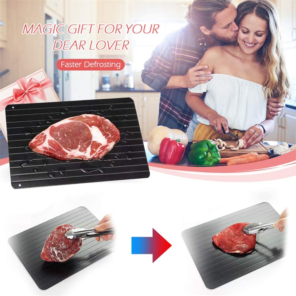 Bandeja de descongelación de carne, descongelación rápida, bandeja para descongelar sin microondas, electricidad, placa de tabla de descongelamiento rápido, descongelación rápida de alimentos congelados