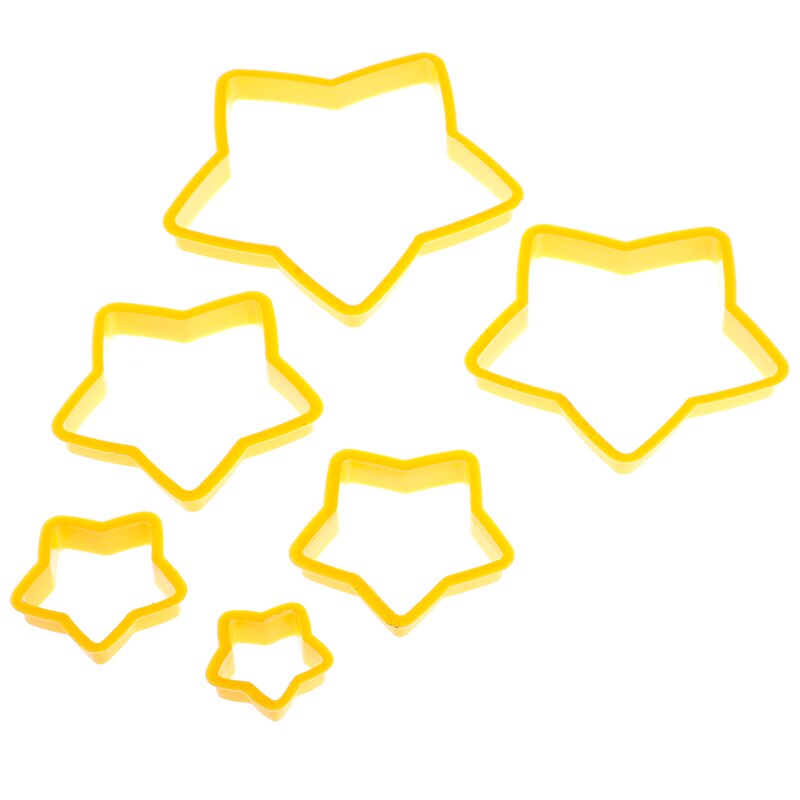 6Pcs/set Christmas Tree Cookie Cutter Stars Shape Fondant Cake Biscuit Cutter Mold 3D Cake Decorating Tools bake tool