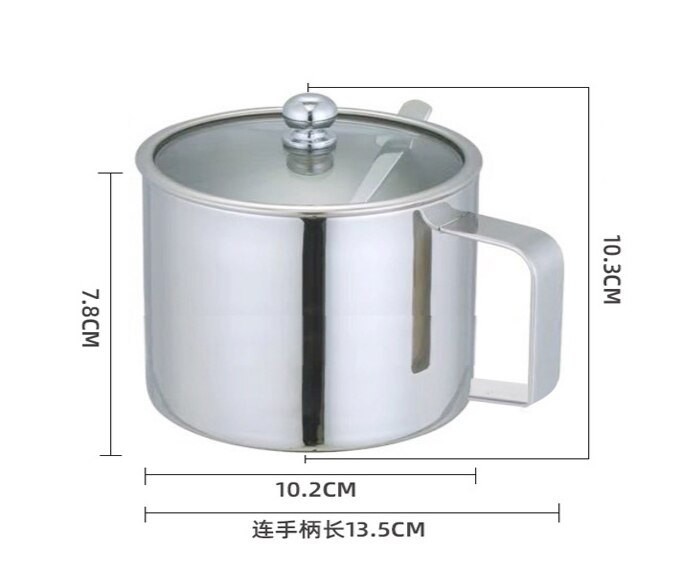 304 Edelstahl Gewürz Kasten Mit Löffel Gewürz Kasten Dosen Salz Pfeffer Kasten Panzer Kreative würzen Krug zucker schüssel mit löffel: 10.3xH13.5cm