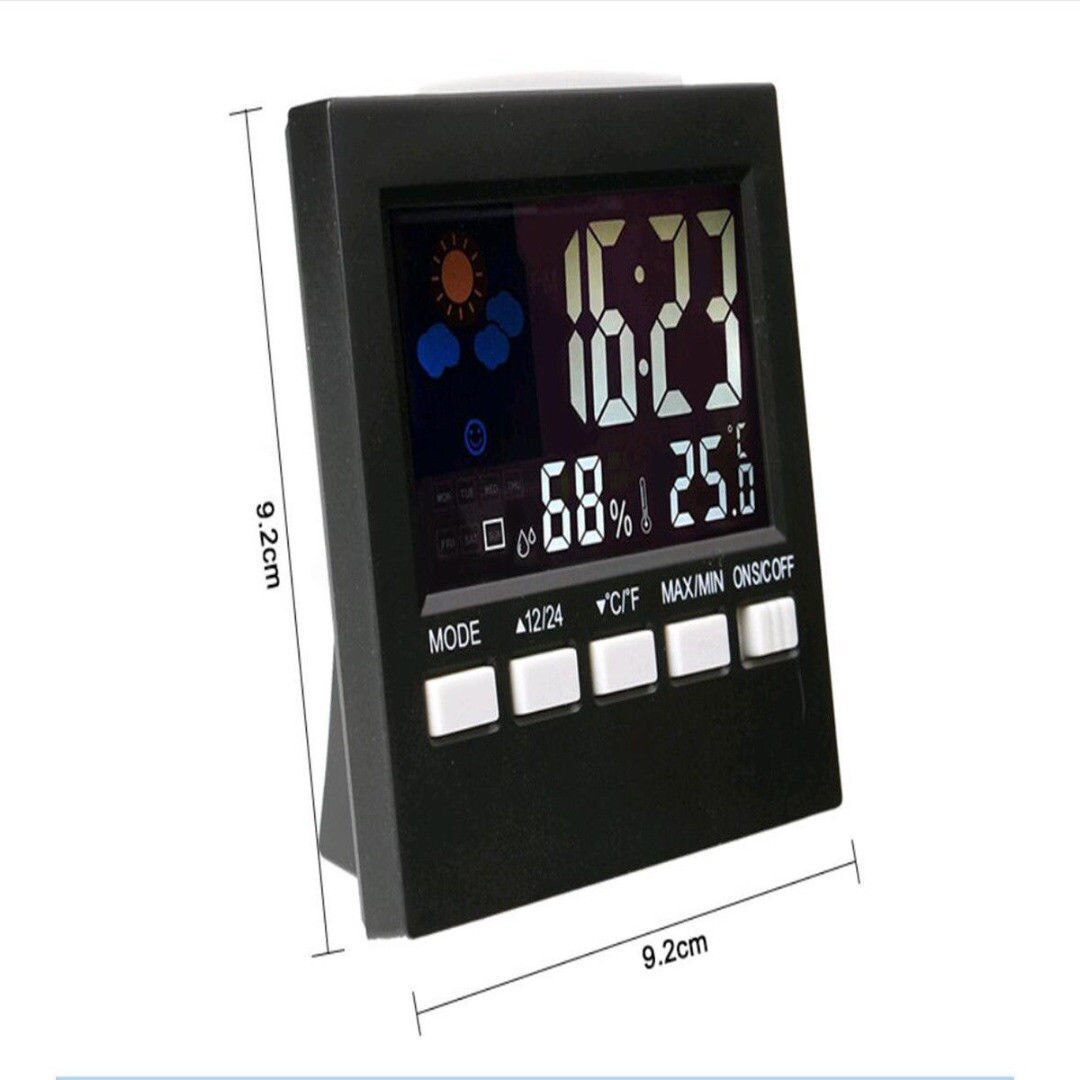 Digital Display Thermometer Humidity Clock LCD Alarm Calendar Weather Multifunction Display Analog-Digital Clock