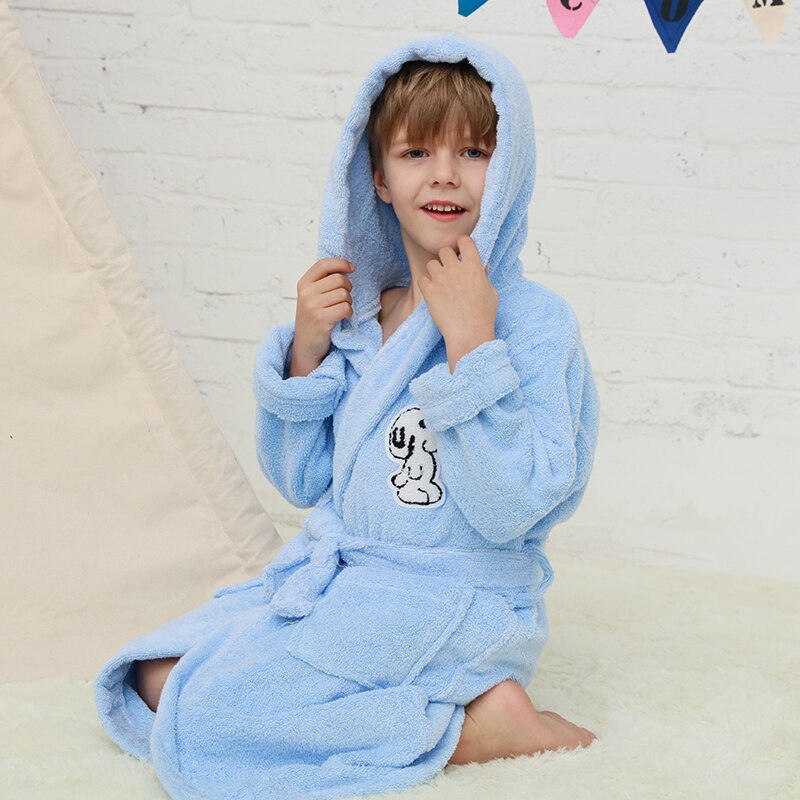 Kids Bathrobe Cotton Sleepwear Baby Boys Robes For Girls Clothing Winter Warm Home Wear Teens Robes Children Clothing Sleepwear