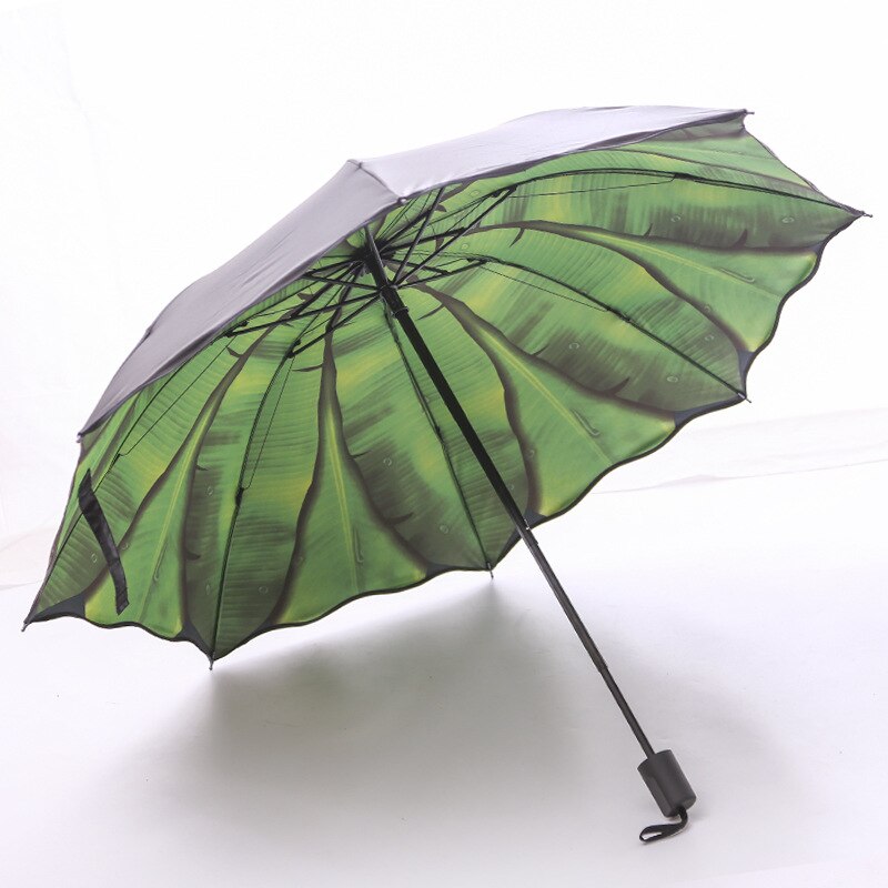 Banana Leaf Umbrella Rain Women uv Protection Leaf Umbrella For Men Women Windproof Foldable Umbrellas Female