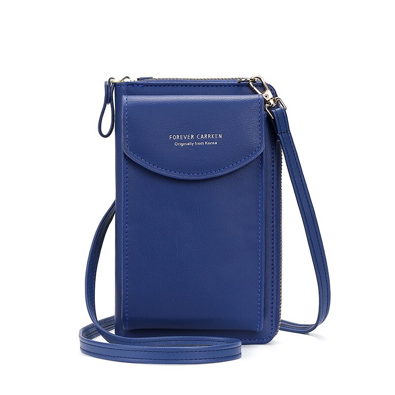 mini Håndveske dame - Enkel Stil - Skulderstropp - Crossbody Veske - Glidelås: Mørkeblå