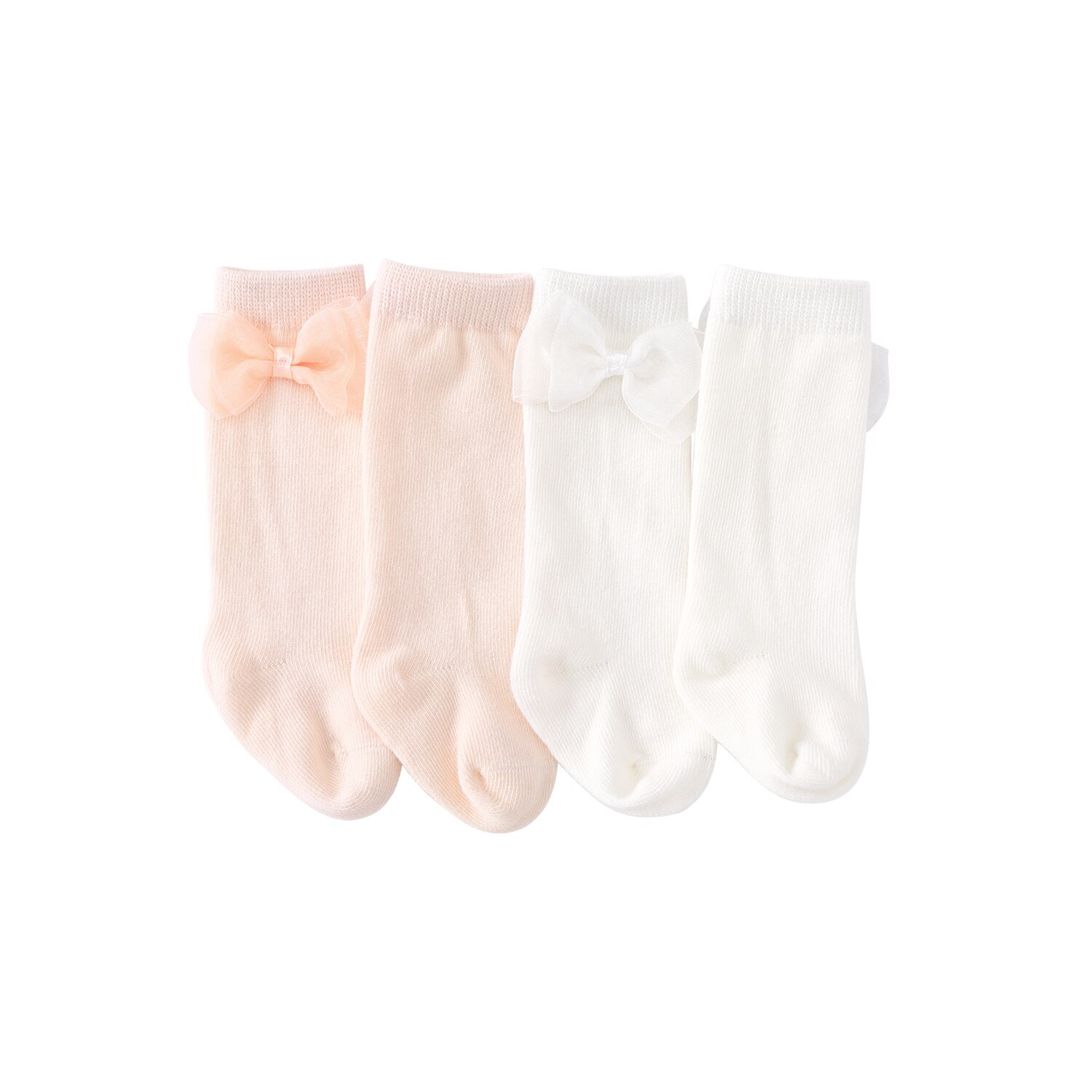 Pureborn 6 pack nyfødte baby pige sokker med blonder bue knude strikket åndbar bomuld solid mellem sokker baby pige benopvarmere