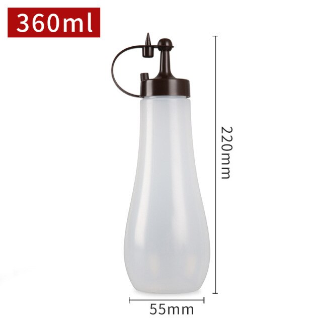 Würze Squeeze Flasche Sauce Squeeze Squirt Flasche für Küche Sirup Salat Dressing Öl Ketchup Container Food Dispenser: Black-360ml