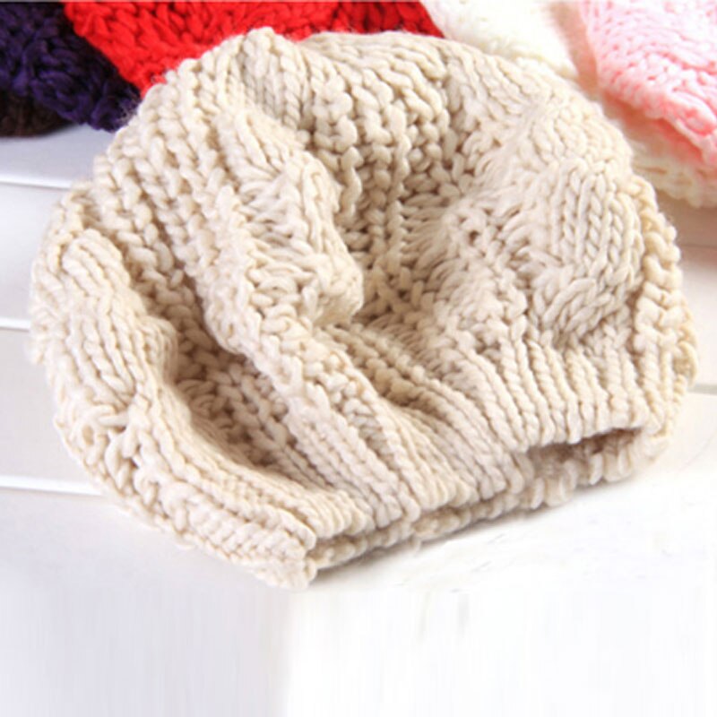 Lady Girl Twisted Hennep Bloem Baret Vrouwen Warm Gebreide Beanie Hoed Multicolor Winter Handgemaakte Breien Kabel Cap