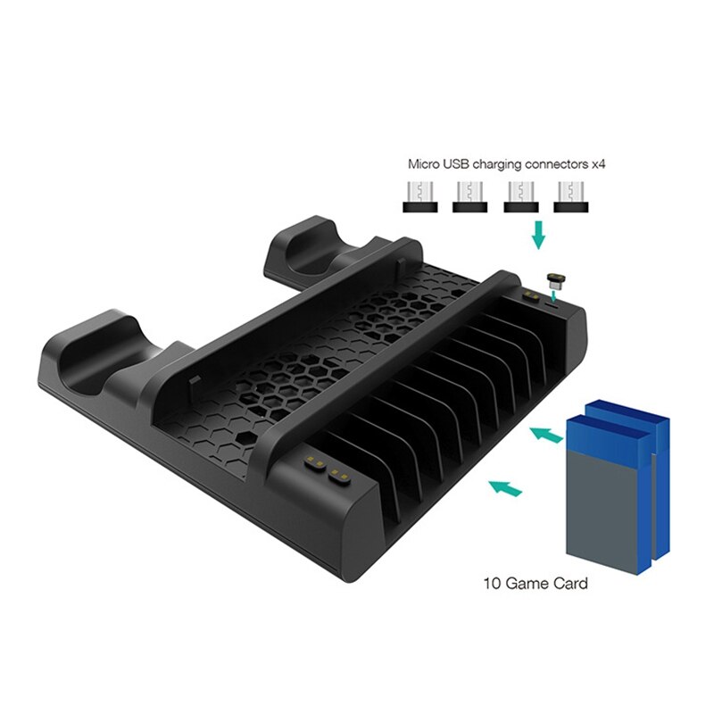 Suitable for PS4, PRO, SLIM Host Multifunctional Cooling Base Charging Base 3 in 1 Dual Base Charging Station