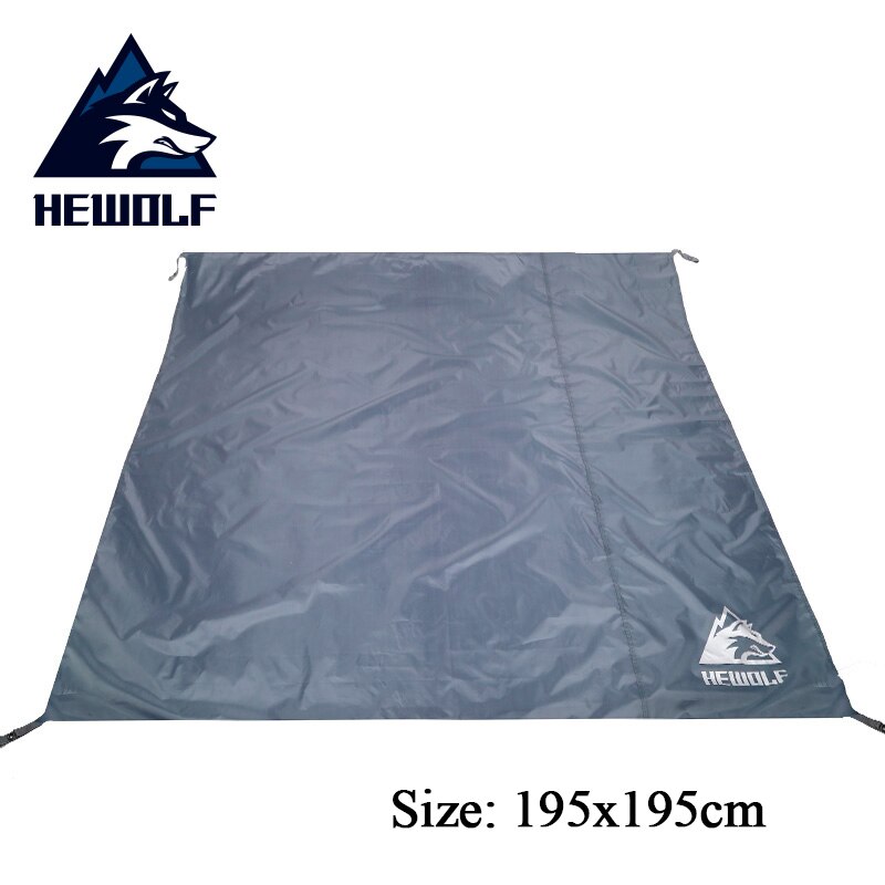 Hewolf oxford vandtæt telt floor saver måtte picnic grillmåtte vandreture sand strand hvile camping presenning telt madras: 195 x 195 grå