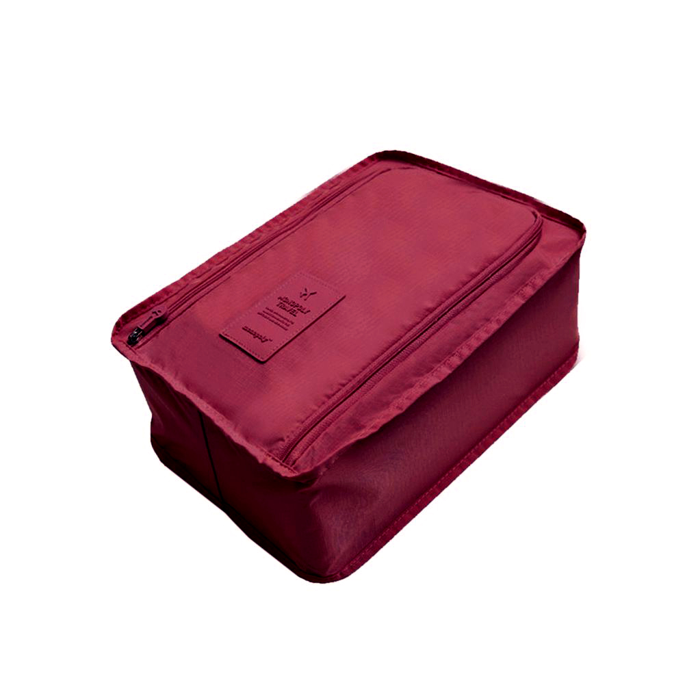 Portable Travel Shoes Bag Cloth Pants Accessories Tote Package Shoes Pouch Waterproof Storage Bag: Burgundy