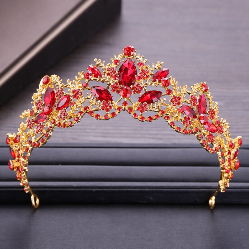 1PCS di Nuovo Modo di Lusso Barocco di Cristallo AB Corona Nuziale Diademi Oro Chiaro Diadema Diademi per Le Donne Cerimonia Nuziale Della Sposa Dei Capelli accessori