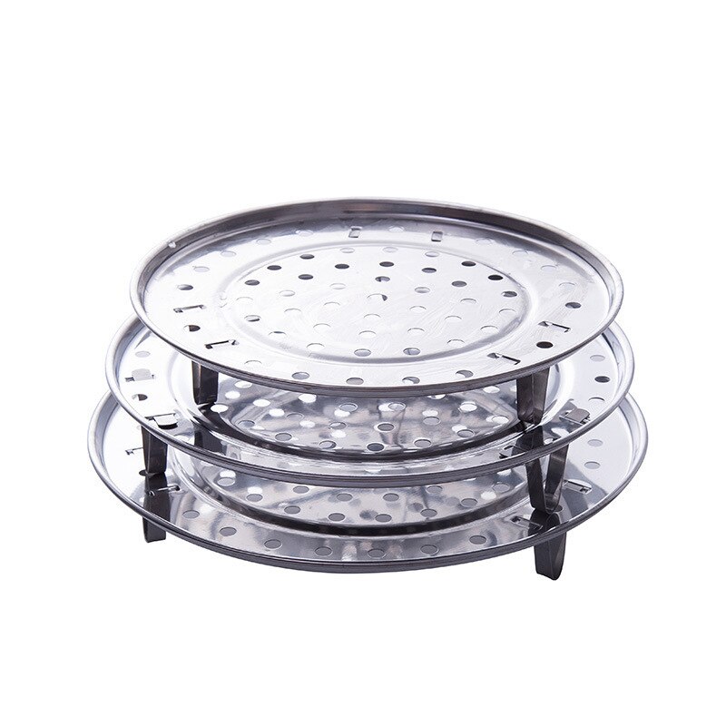 3 Legged Stainless Steel Steamer Shelf Steaming Stand for Food Steaming Baking Roasting Round Rack Dumpling Tray Cooking Tool