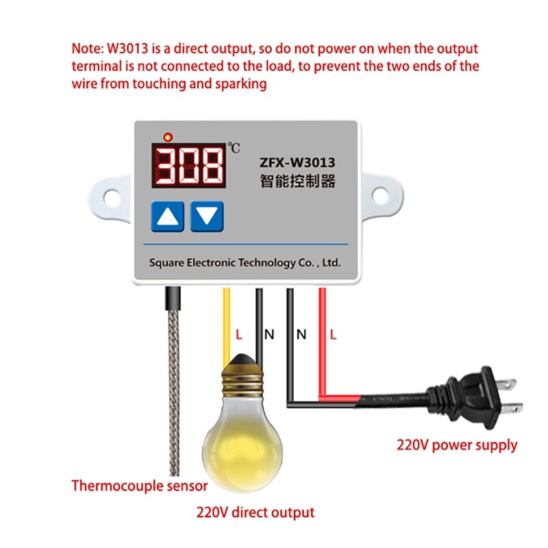 ZFX-W3013 Microcomputer Digital Thermostat 220V 0℃-999℃ Digital Display Electronic K-Type Thermocouple Controller