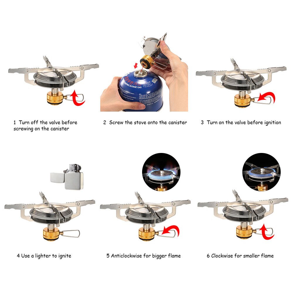 Lixada 3500W Outdoor Camping Picnic Gas Stove 캠핑용품 Hiking Picnic Ultralight Cooking Gas Burner Camping Accessories