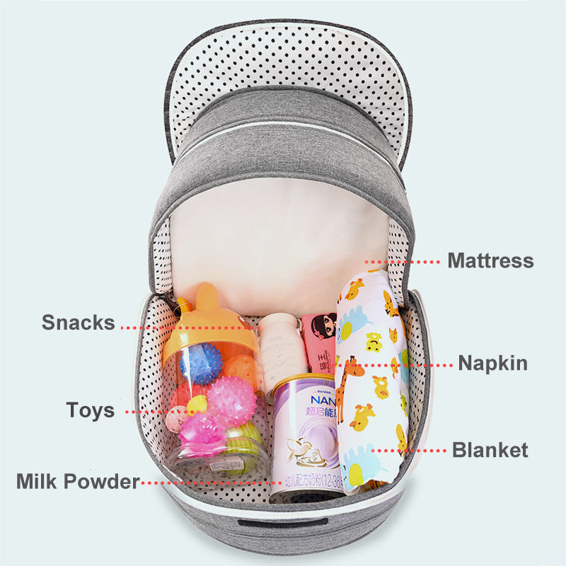 Lit de bébé portatif, couffin multi-usage pour voyager avec un -né, berceau portable, avec matelas et moustiquaire, pliable, cordon ajustable