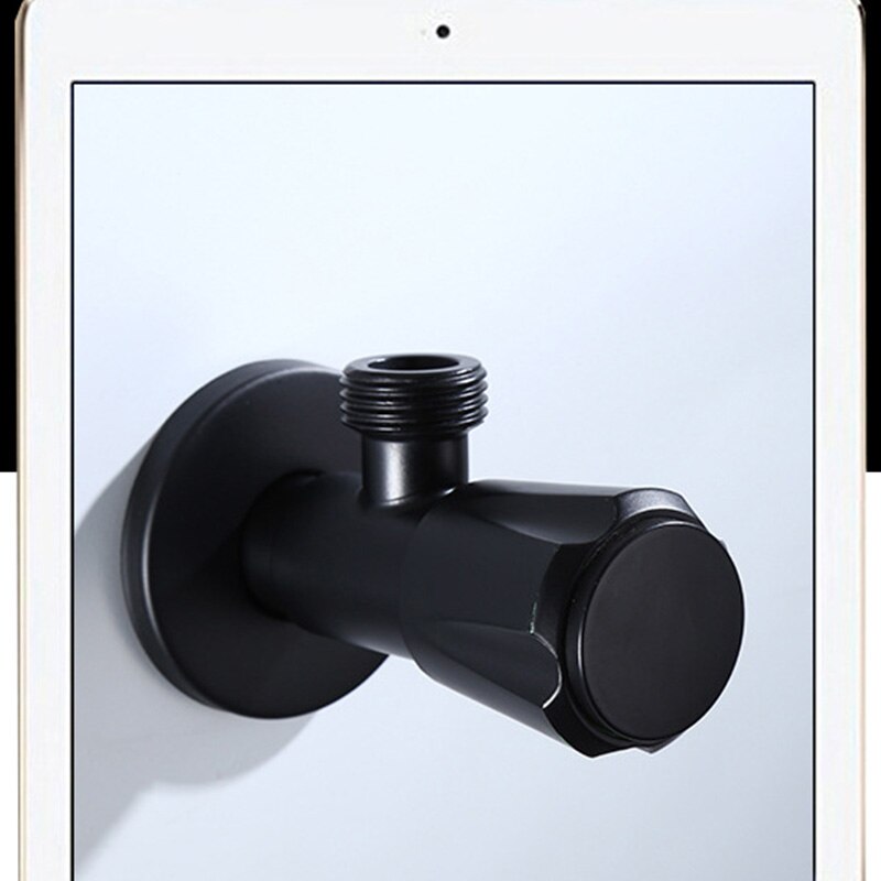 Black Paint Sink Valve Stainless Steel Valve Tap And Cold Universal Water Input Valv Toilet Large Flow Angle Valve Black Tap