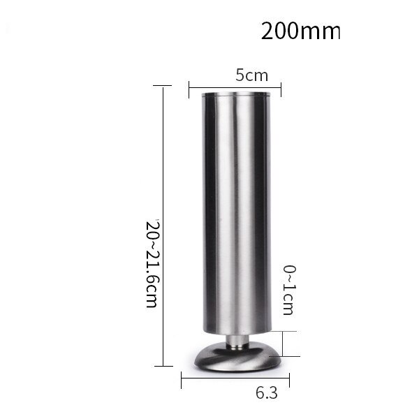 4pcs 80-200mm Furniture Adjustable Cabinet Legs with Rubber mat Stainless Steel Furniture Legs Cabinet Table Sofa Bed Feet: 200mm