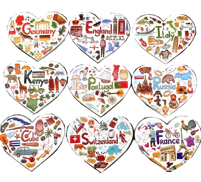France, Germany, Italy Fridge Magnet Travel Souvenirs Home Decor Refrigerator Magnetic Stickers