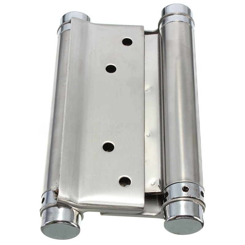 1 Pair Cafe Saloon Door Swing Self Closing Double Action Spring Hinge Silver 3inch / 76mm Universal Hinge for Bedroom: Default Title